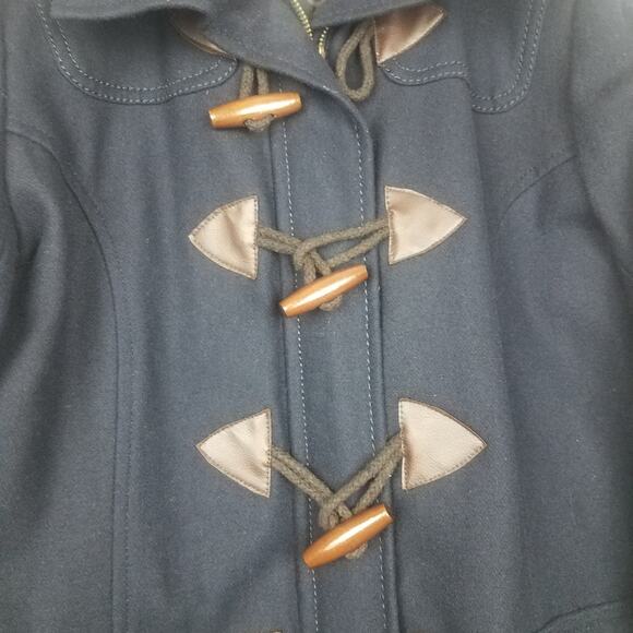 dELiA*s | Dark Blue Jacket Wool Blend Zipper - Picture 3 of 6